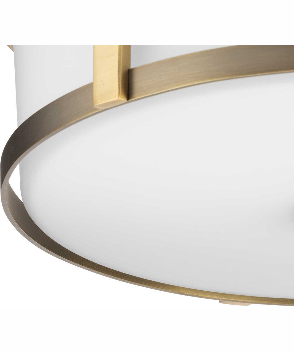 Gilliam 12-5/8 in. 2-Light New Traditional Flush Mount Vintage Brass