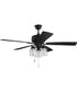 52" Kate 3-Light Ceiling Fan (Blades Included) Flat Black