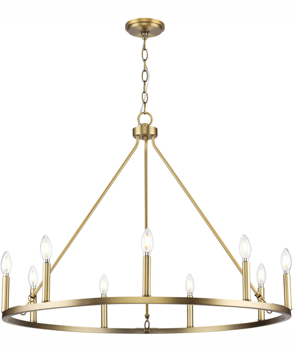 Gilliam 9-Light New Traditional Chandelier Vintage Brass