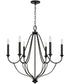 Bentley 6-Light Chandelier Black Iron