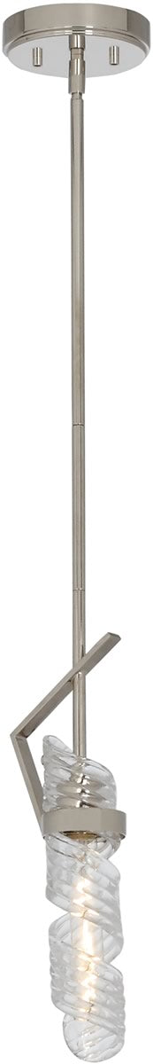 6"W Milano 1 Light Pendant Polished Nickel