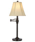 Catalina 27"H 1-Light Swing Arm Table Lamp Bronze Finish with Beige Faux Silk Bell Shade