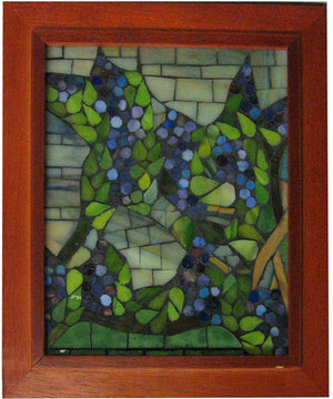 10 Inch H Snowball Wisteria Mosaic Art Glass Wall Panel