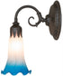 5.5" Wide Pink/Blue Tiffany Pond Lily Wall Sconce