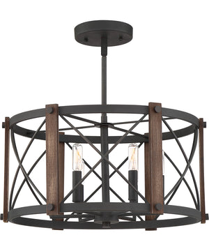 Baron 6-light Semi Flush Mount Marcado Black