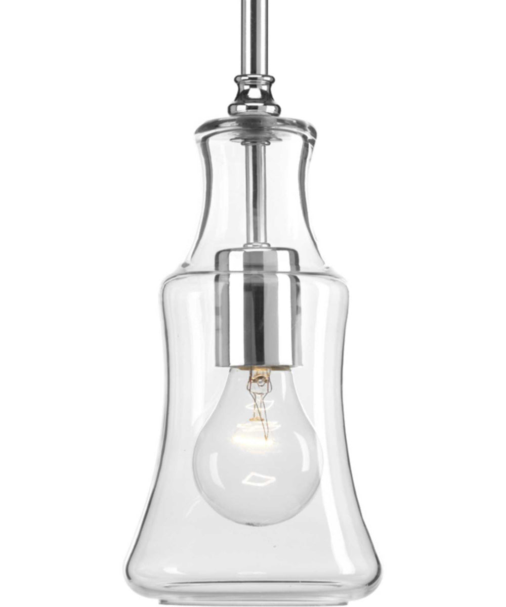 Litchfield 1-Light Clear Glass Coastal Pendant Light Polished Chrome