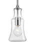 Litchfield 1-Light Clear Glass Coastal Pendant Light Polished Chrome