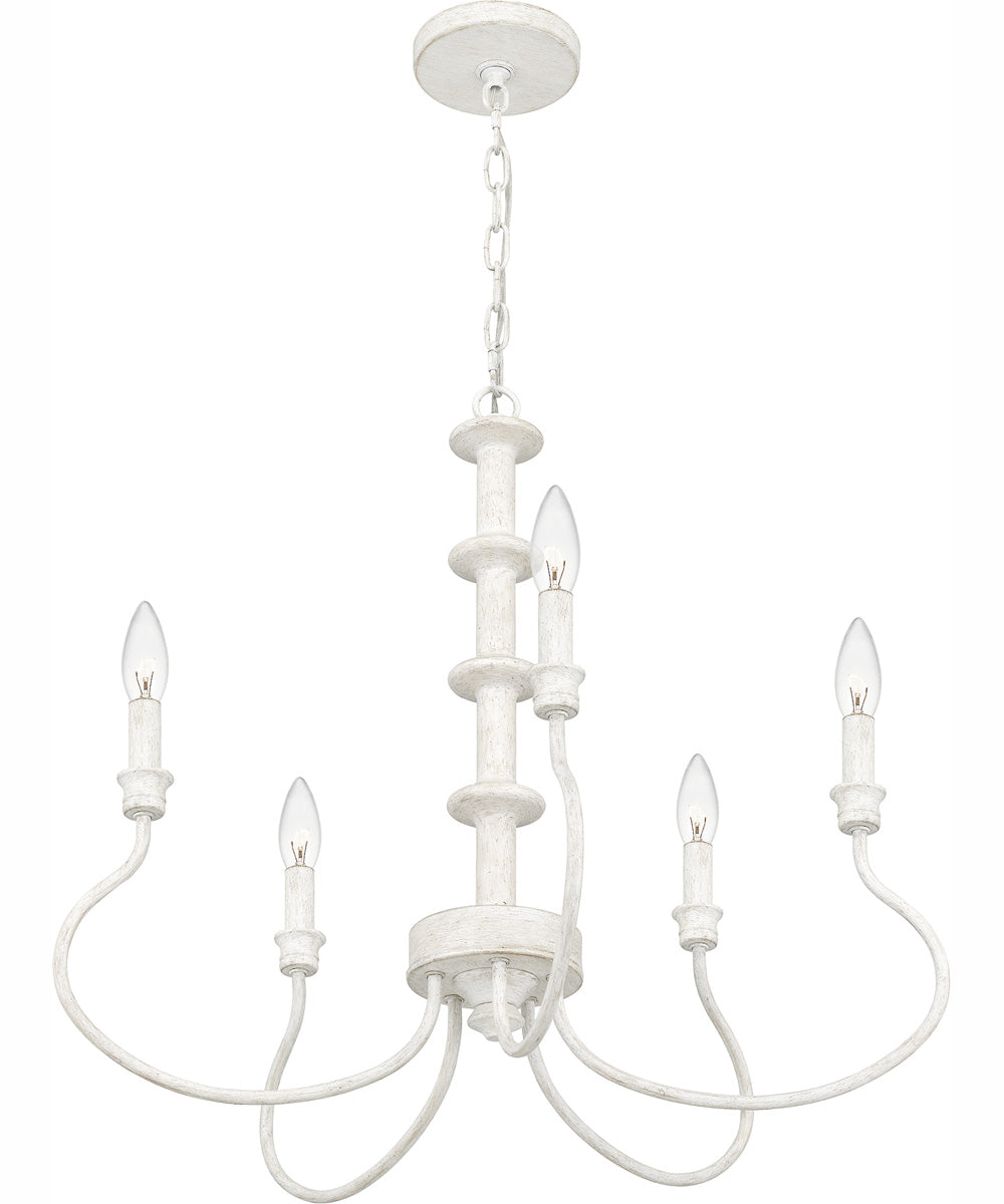 Adela 5-light Chandelier Antique White