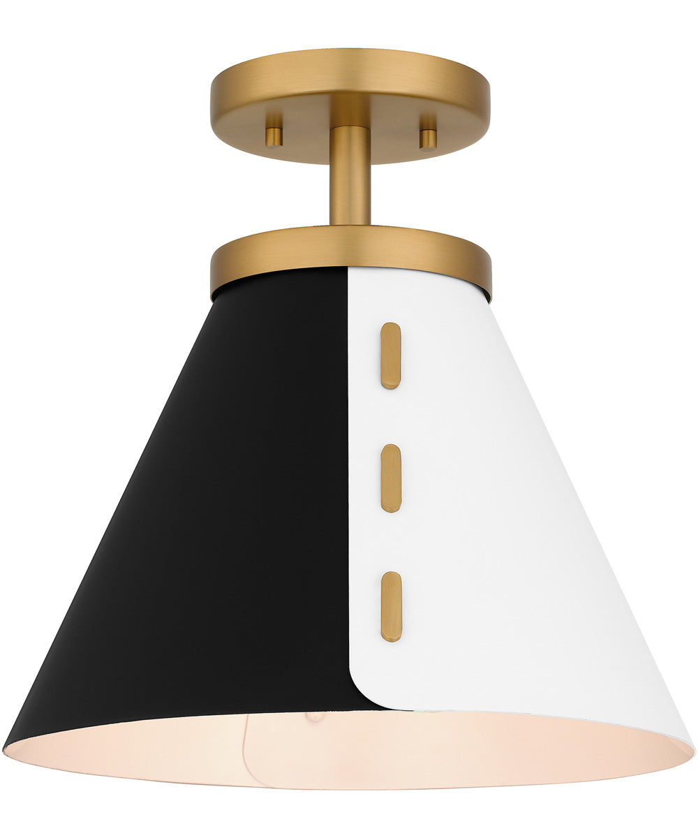 Quoizel Semi-Flush Mount Small 1-light Semi Flush Mount Brushed Weathered Brass