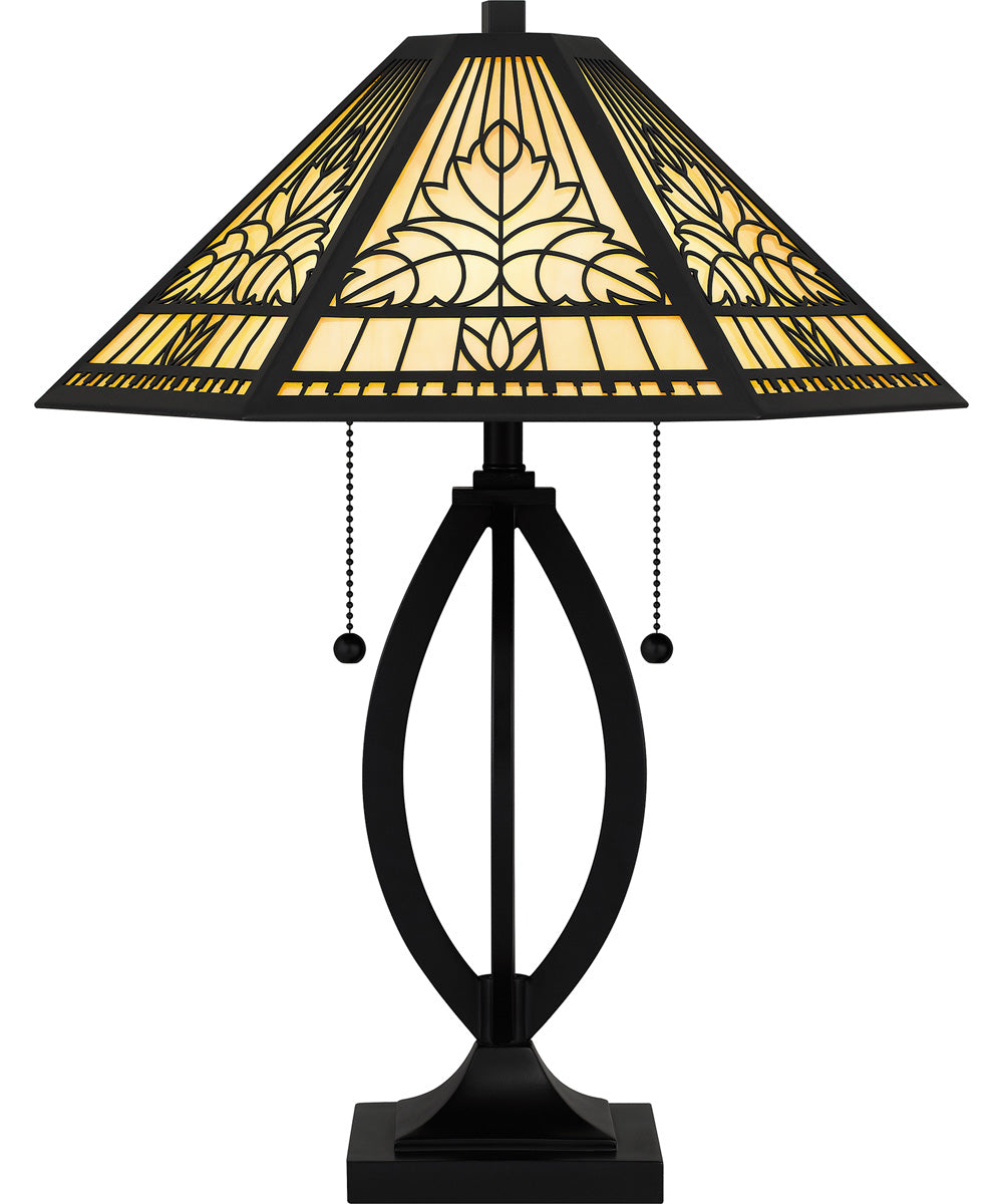Tiffany Small 2-light Table Lamp Matte Black