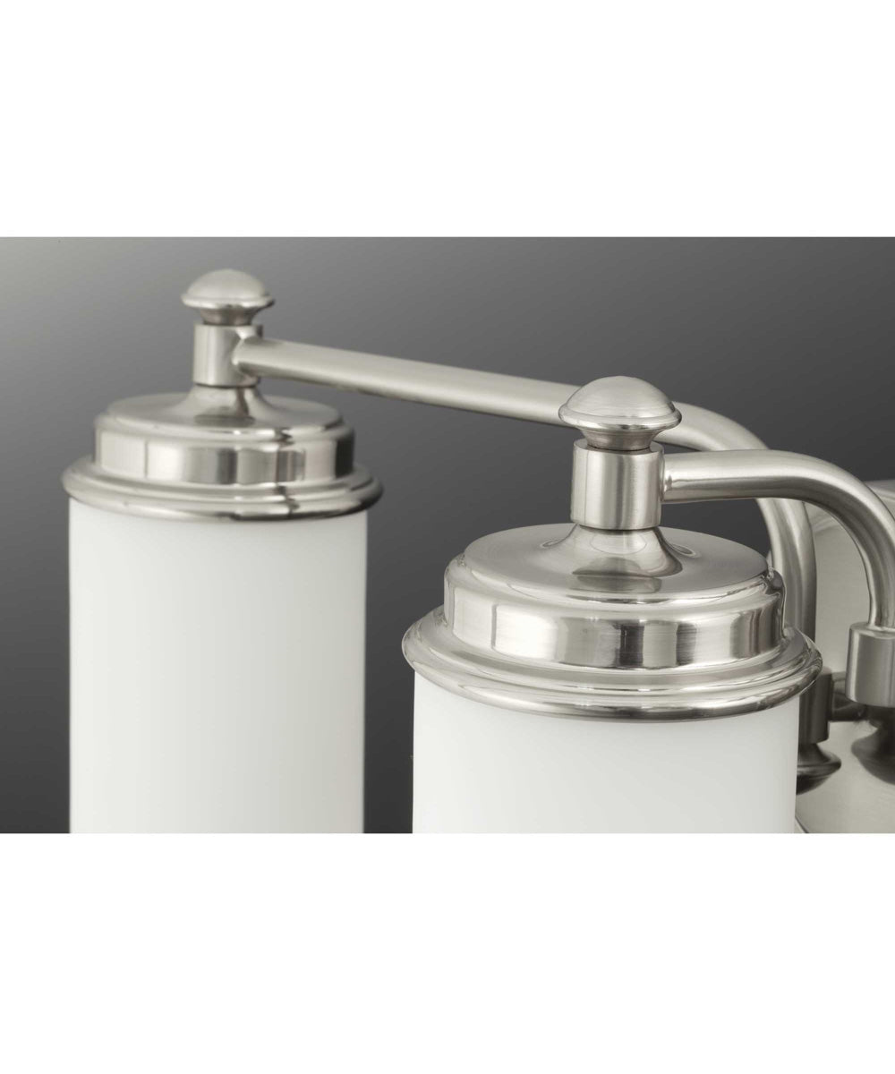 Glide 1-Light Etched Opal Glass Coastal Bath Vanity Light Brushed Nickel