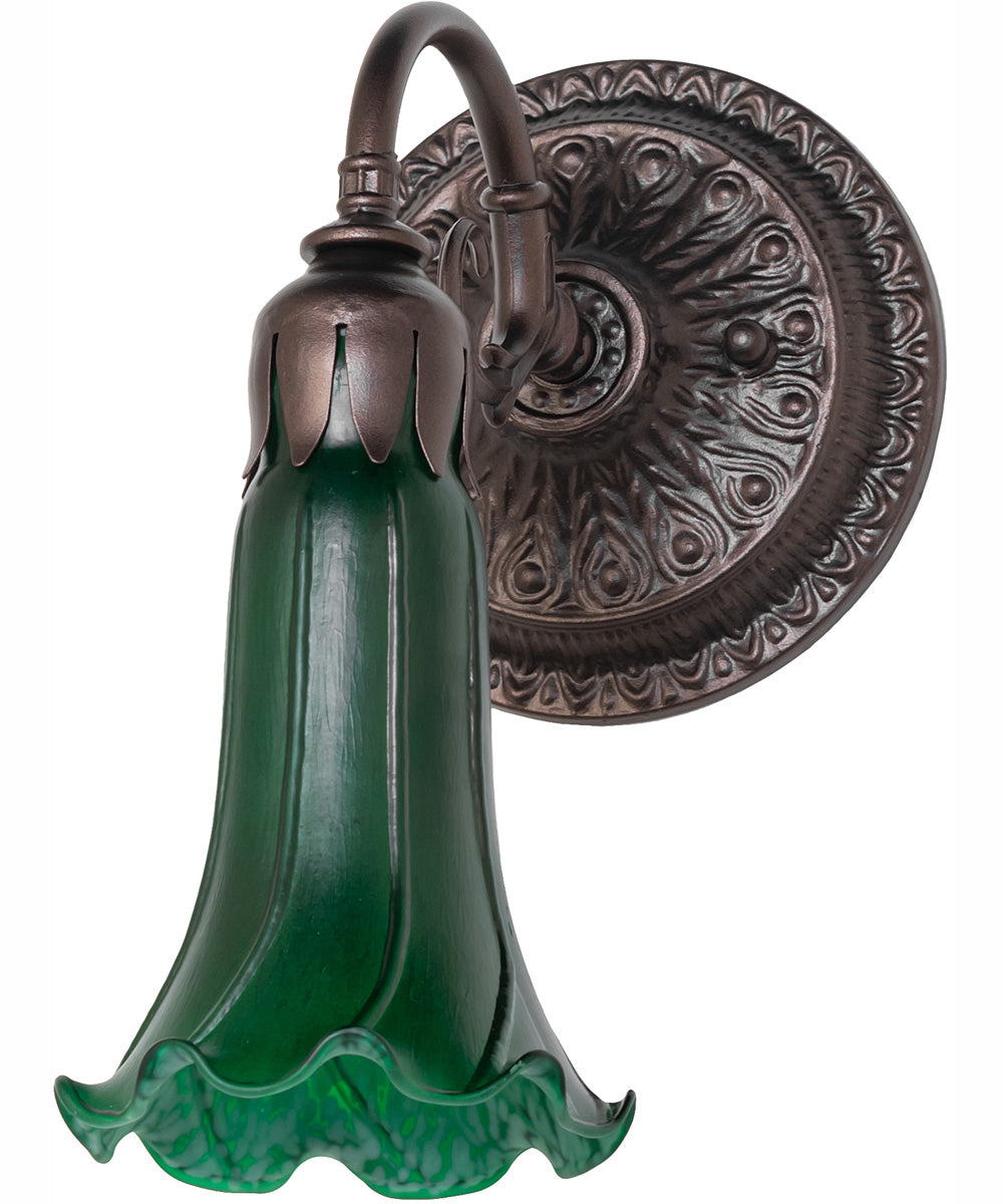 5.5" Wide Green Tiffany Pond Lily Wall Sconce