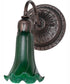 5.5" Wide Green Tiffany Pond Lily Wall Sconce