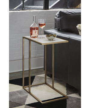 25"H Lanport Accent Table Champagne/White