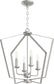23"W 4-light Entry Foyer Hall Chandelier Satin Nickel