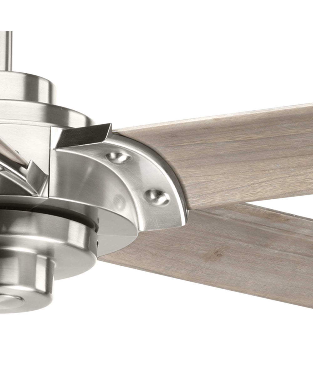 Ellwood 68" Carved Wood Blade Brushed Nickel