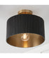 Donovan 1-Light Semi-Flush Black Stain and Matte Brass