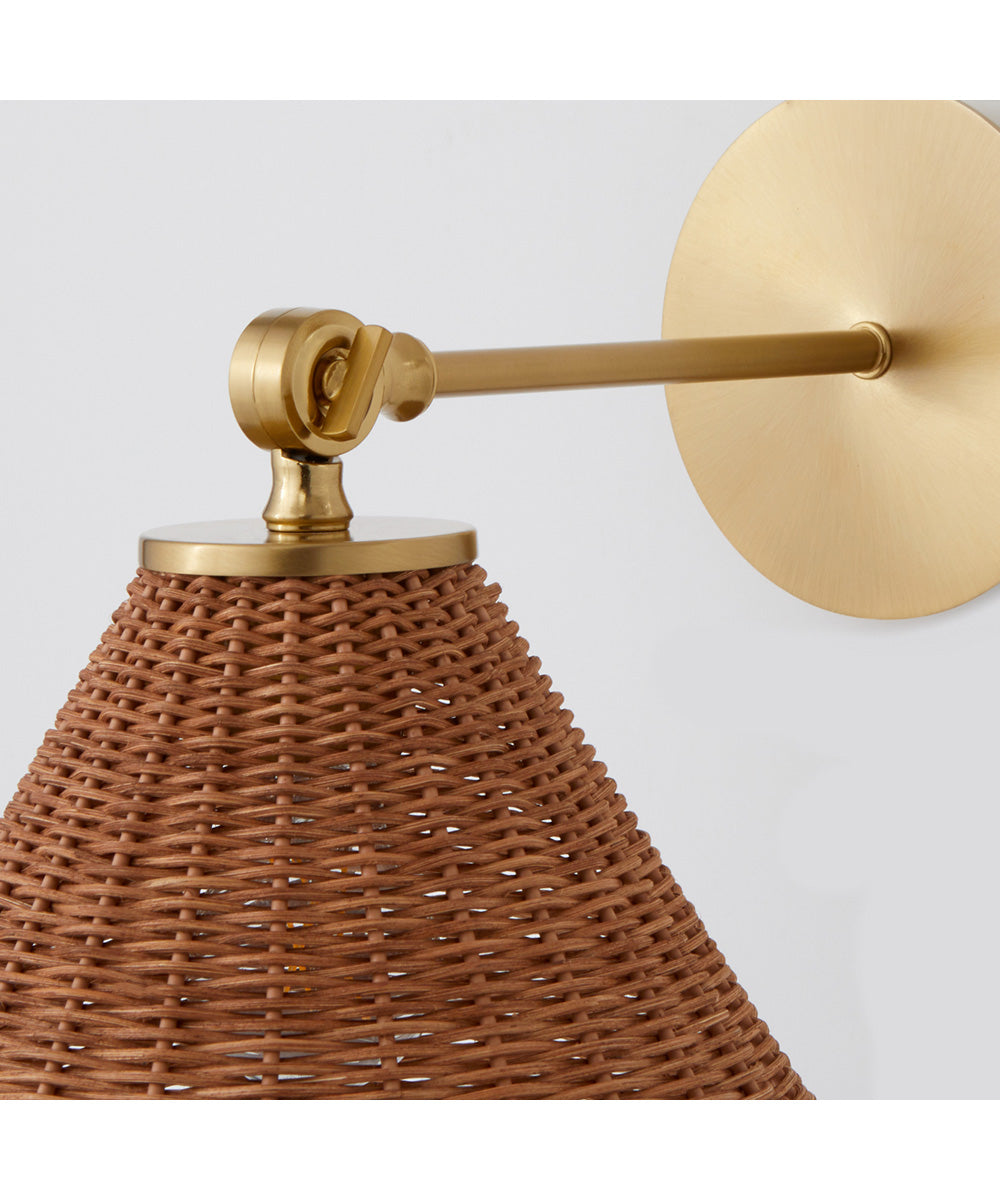 1-light Wall Mount Light Fixture Aged Brass