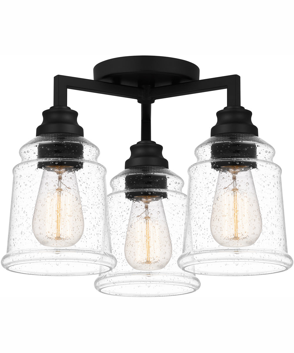 McIntire Medium 3-light Flush Mount Matte Black