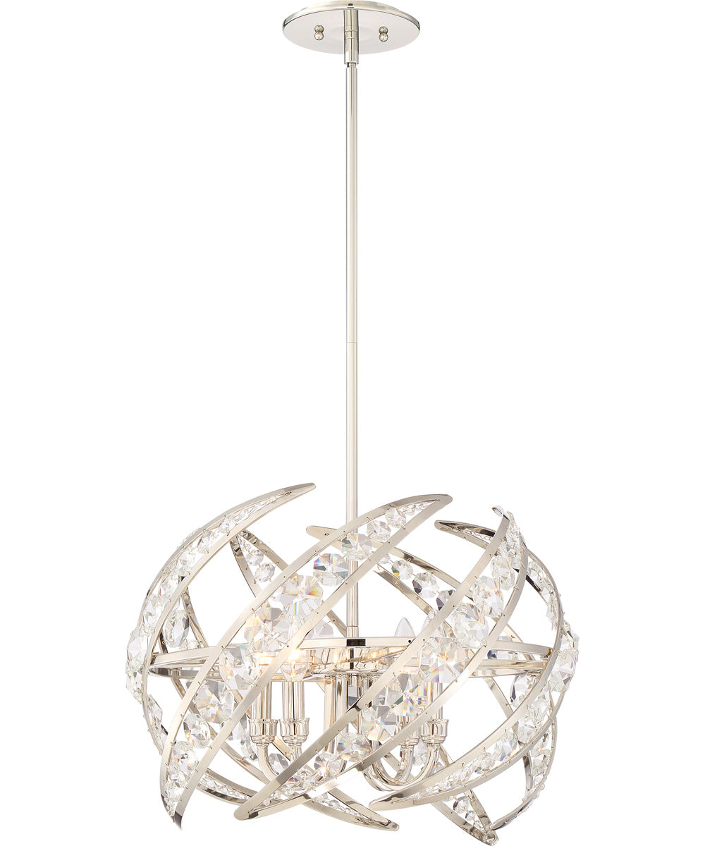 Crescent 4-light Pendant Polished Nickel