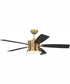 52" Dominick 3-Light Ceiling Fan Satin Brass