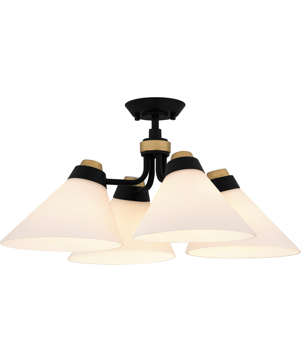 Quoizel Semi-Flush Mount Extra Large 4-light Semi Flush Mount Matte Black
