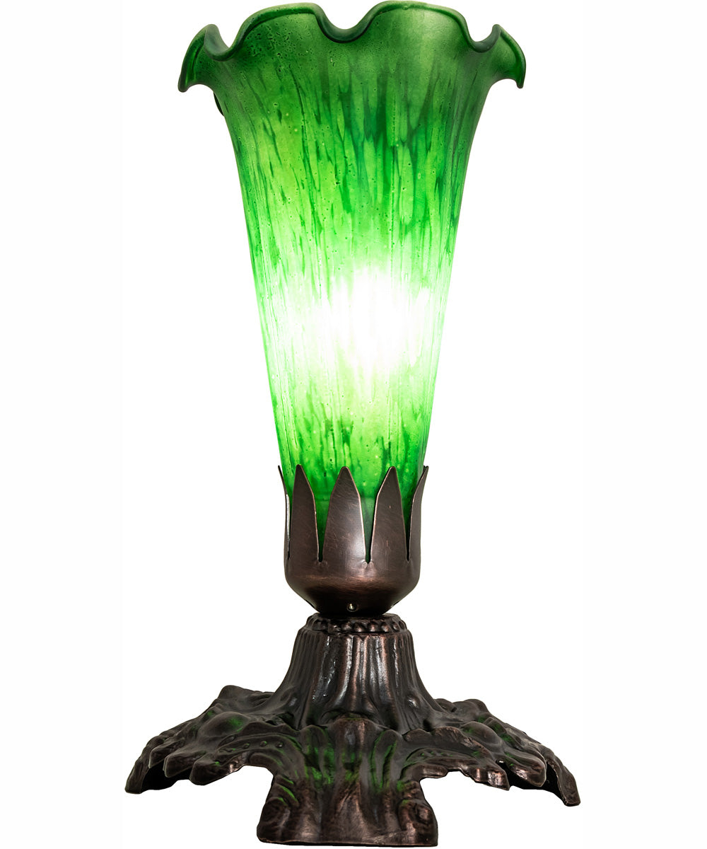 7" High Green Tiffany Pond Lily Victorian Mini Lamp