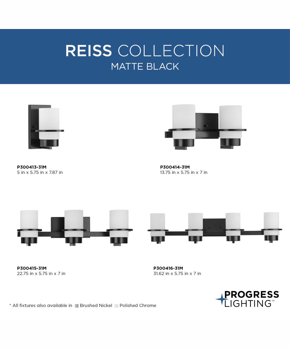 Reiss 3-Light Modern Farmhouse Vanity Light Matte Black