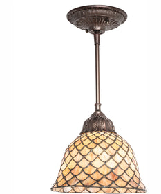 8" Wide Tiffany Fishscale Mini Pendant