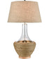 Twined Table Lamp Clear/Natural Finish/a Sand-colored Linen Shade