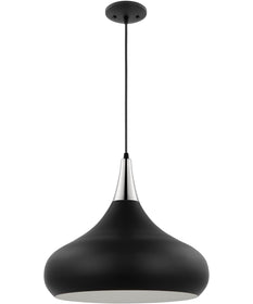 Phoenix 1-Light Pendant Matte Black / Polished Nickel