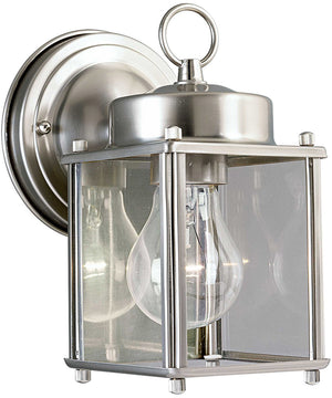 Flat Glass Lantern 1-Light Wall Lantern Brushed Nickel