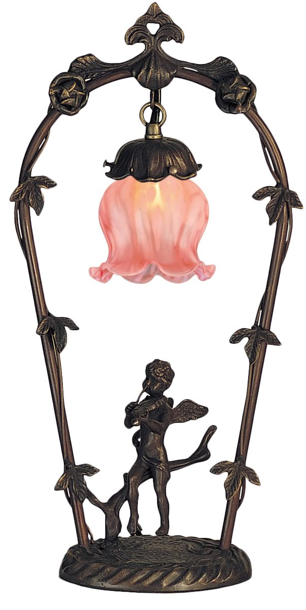 19"H Pink Cherub with Violin Accent lamp