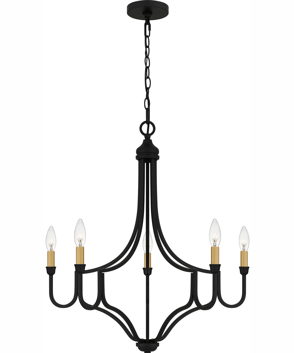 Mabel 5-light Chandelier Matte Black