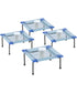 3.25 Inch H Blue Fused Glass 4-Piece Candle Holder Set (Candles Not Included)