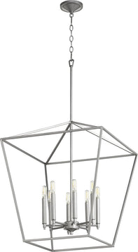 22"W Gabriel 8-light Entry Foyer Hall Chandelier Classic Nickel