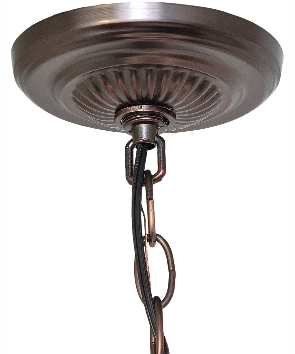 24" Wide Blue/White Tiffany Pond Lily 12 Light Chandelier