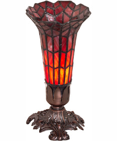 8" High Stained Glass Pond Lily Victorian Accent Lamp