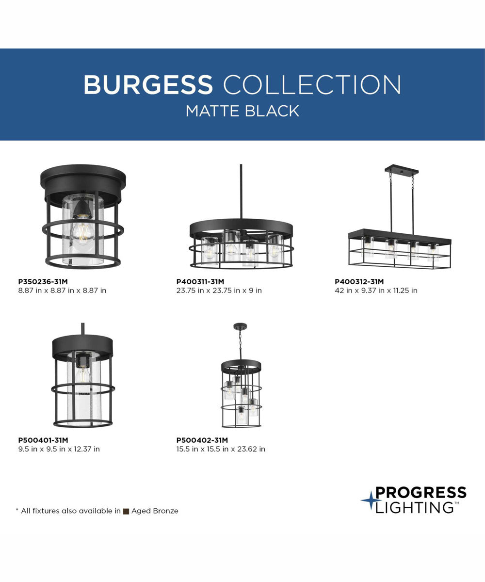 Burgess 5-Light Modern Farmhouse Hall & Foyer Light Matte Black