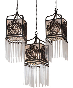 23" Long CeLightic Knot 3 Light Oblong Cascading Pendant