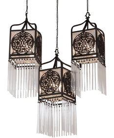 23" Long CeLightic Knot 3 Light Oblong Cascading Pendant