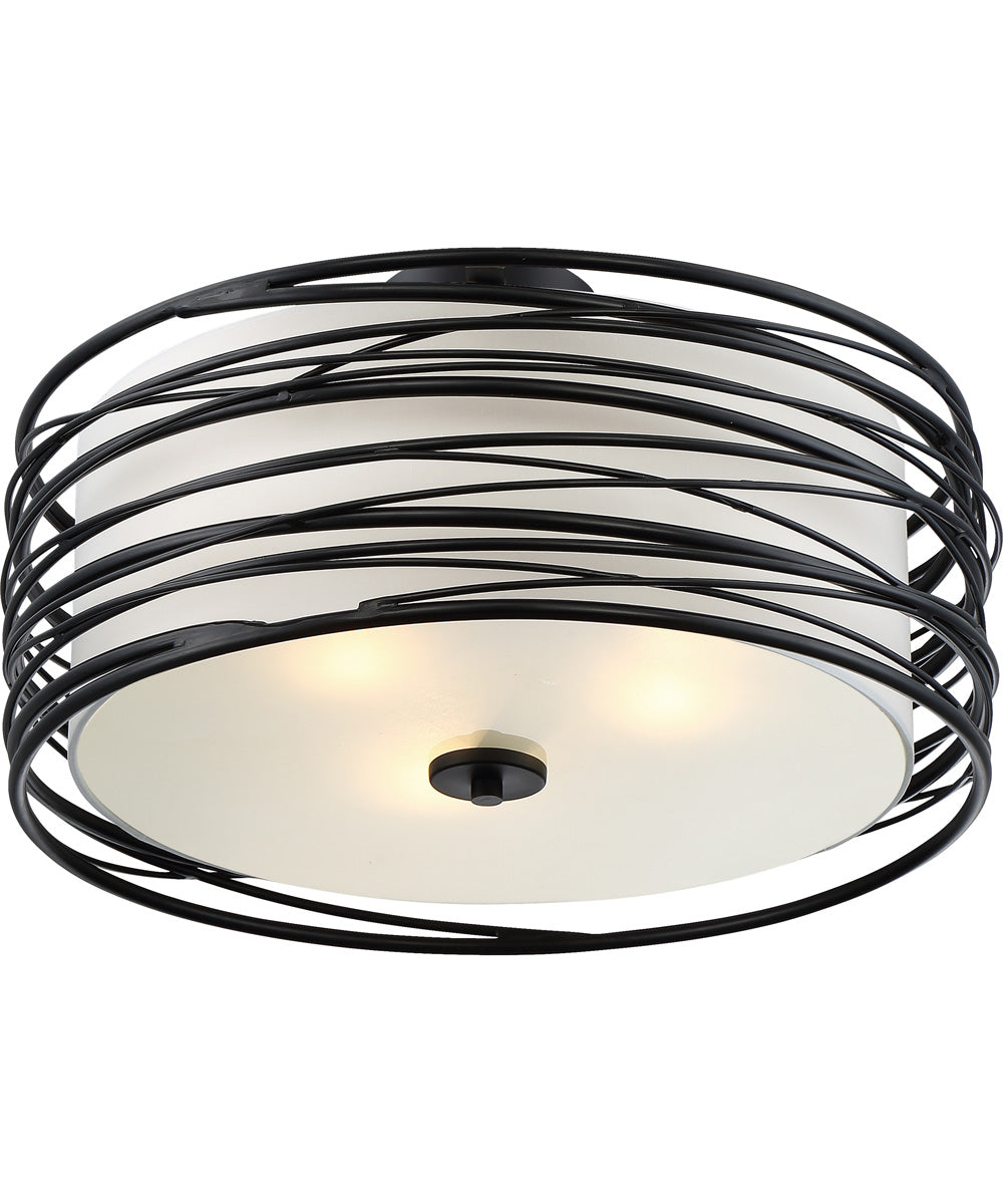 Spiral 3-light Semi Flush Mount Mystic Black