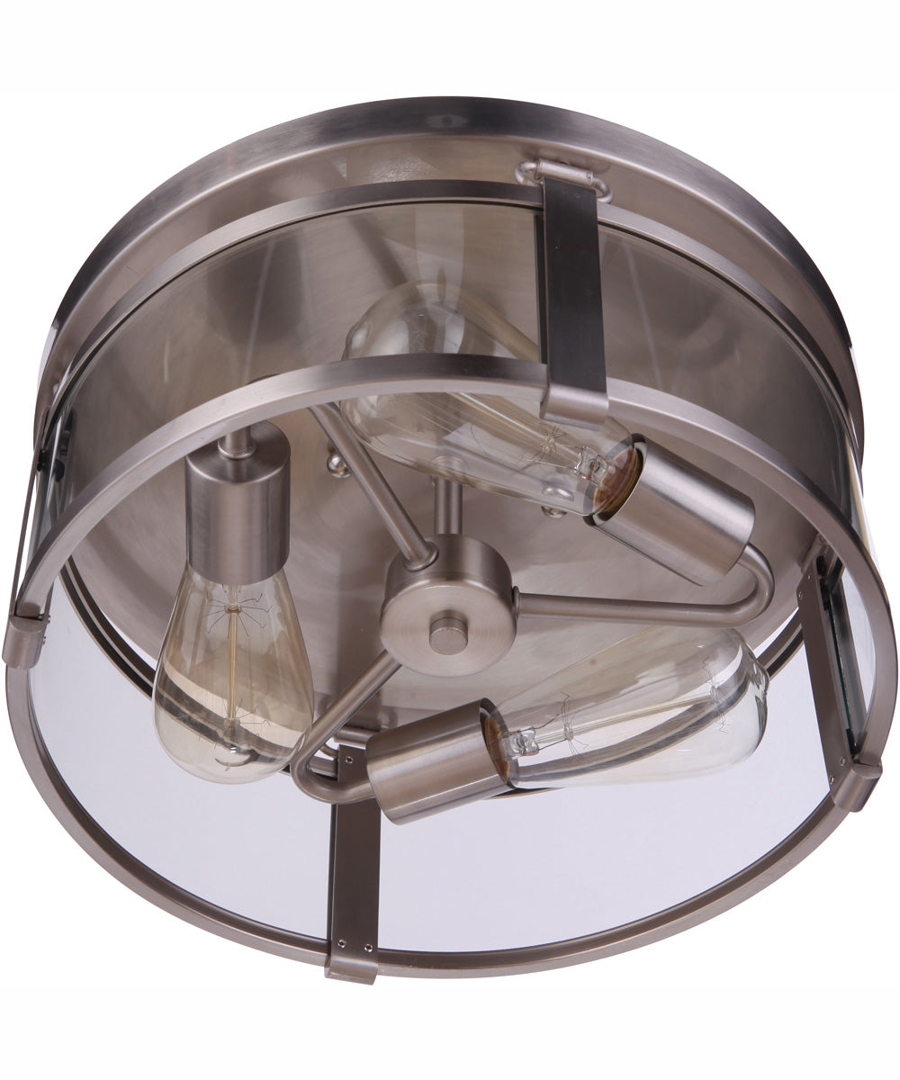 Elliot 3-Light Flush Mount Brushed Polished Nickel