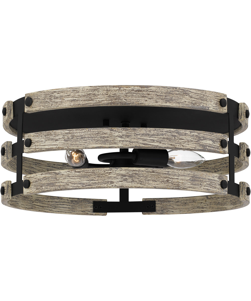 Ashburn 3-light Flush Mount Earth Black