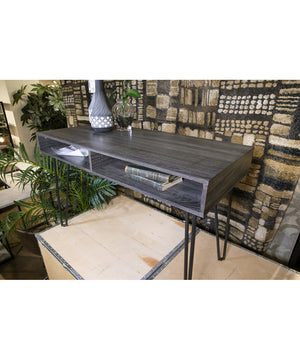 Strumford Home Office Desk Charcoal/Black