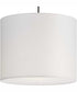 Markor 1-Light White Linen Shade Transitional Pendant Brushed Nickel;Matte Black;Vintage Brass