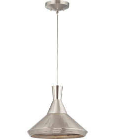 13"W Luger 1-Light Pendant Satin Steel