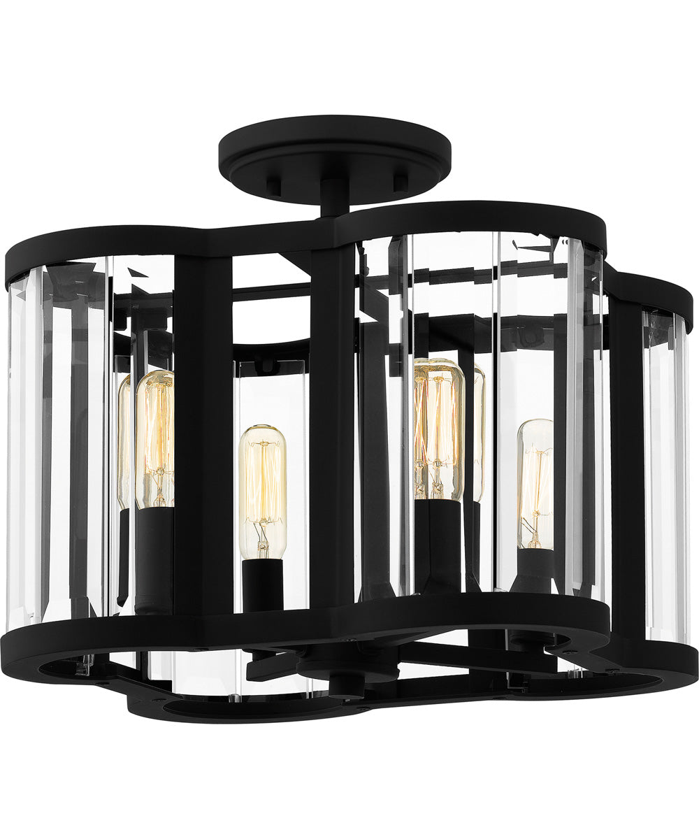 Quoizel Semi-Flush Mount Medium 4-light Semi Flush Mount Matte Black