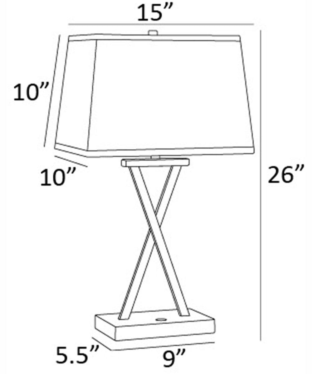 Maisie 2-Light 2 Pack-Table Lamp Black/Fabric Shade With Usb