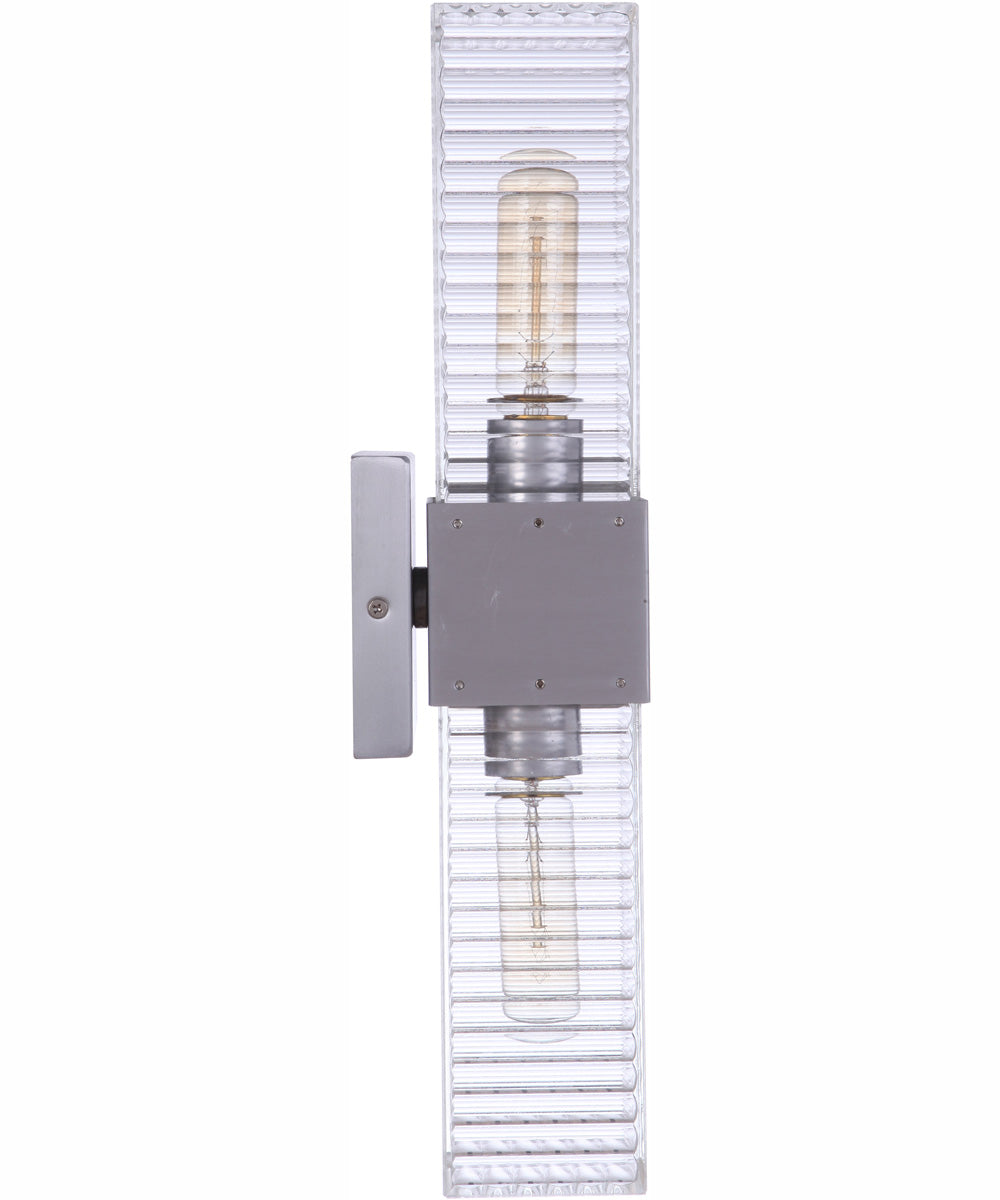Ridge 2-Light Wall Sconce Satin Aluminum